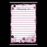 Grunge Swirl Flowers Lined Stationery White Pink stationery
