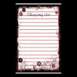 Grunge Swirl Flowers Lined Stationery White Red stationery