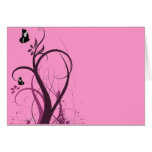 Grunge Swirls 2 Butterflies Pink cards