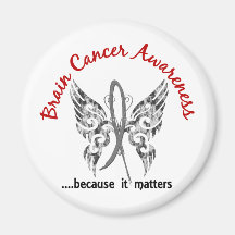 Grunge Tattoo Butterfly 6.1 Brain Cancer Refrigerator Magnet