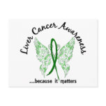 Grunge Tattoo Butterfly 6.1 Liver Cancer postcards