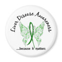 Grunge Tattoo Butterfly 6.1 Liver Disease magnets