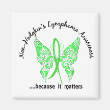 Grunge Tattoo Butterfly 6.1 Non-Hodgkin's Lymphoma Fridge Magnet