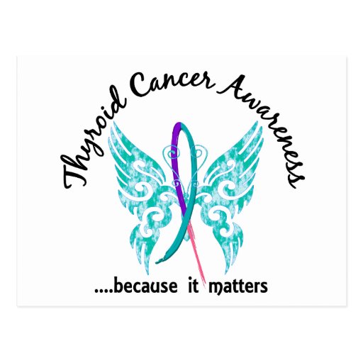 Grunge Tattoo Butterfly 6.1 Thyroid Cancer Post Card