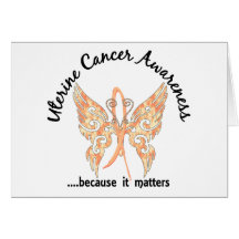 Grunge Tattoo Butterfly 6.1 Uterine Cancer Card