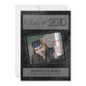 Grunge Texture Graduation Announcement (black) invitations