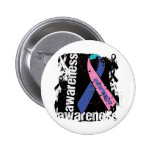 Grunge Thyroid Cancer Awareness buttons