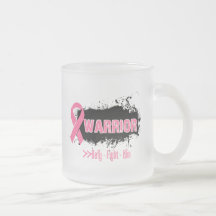 Grunge - WARRIOR - Breast Cancer Mugs