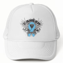 Grunge Winged Ribbon Prostate Cancer Survivor