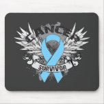 Grunge Winged Ribbon Prostate Cancer Survivor