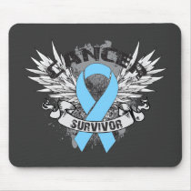 Grunge Winged Ribbon Prostate Cancer Survivor