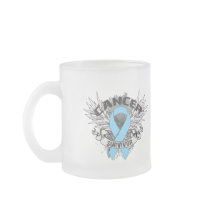 Grunge Winged Ribbon Prostate Cancer Survivor Mug