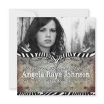 Grunge Zebra Stripes Graduation Invitation