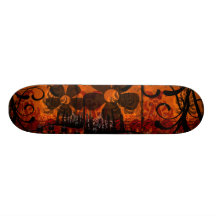 Grunged Damask - With Flowers Skate Board Deck