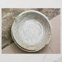 Grungy bucket on unfinished flooring flyers