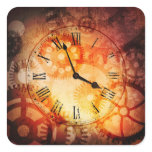 grungy clock square sticker