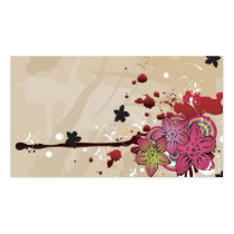 Grungy flowers Profile Card Business Card Templates