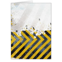Grungy Hazard Stripes Cards