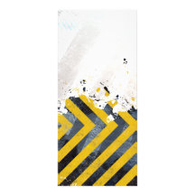 Grungy Hazard Stripes Full Color Rack Card