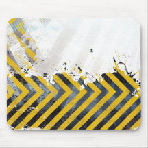 Grungy Hazard Stripes Mousepad