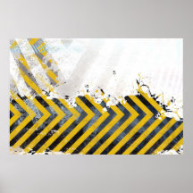 Grungy Hazard Stripes Print