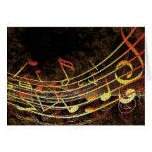 Grungy Music Greeting Cards