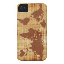 Grungy World Map Textured Case-Mate iPhone 4 Cases