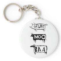 Grunt Moo Baa Keychain