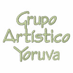 Grupo Artístico Yoruva Polo-Black embroidered shirts
