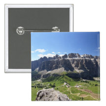Gruppo Sella and passo Gardena Pinback Button