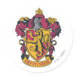 Gryffindor crest red and gold round sticker