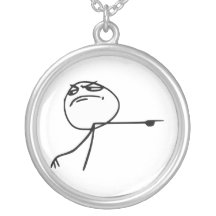 GTFO Get Out Guy Rage Face Comic Meme Necklace