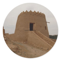 Guard tower, old city, Najd, Saudi Arabia Round Sticker