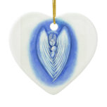 Guardian Angel and Baby Heart Christmas Ornament