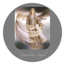 Guardian Angel and Child Round Sticker