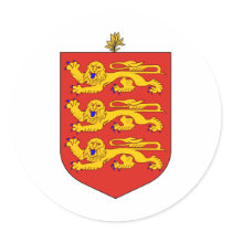 Guernsey Coat of Arms Round Sticker