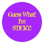 Guess What!I'mSTICKY! Round Stickers