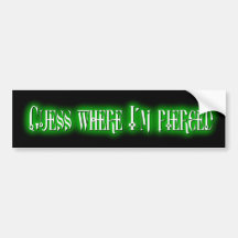GUESS WHERE I'M PIERCED BUMPER STICKER