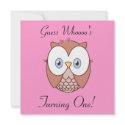 Guess Whoooo's , Turning One? invitations
