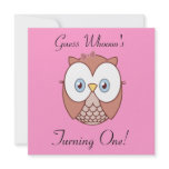 Guess Whoooo's , Turning One? invitations