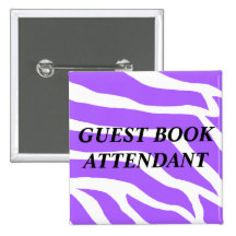 Guest Book Attendant Wedding Button
