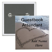 Guestbook Attendant Wedding Button