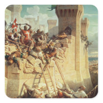 Guillaume de Clermont defending Ptolemais Square Sticker