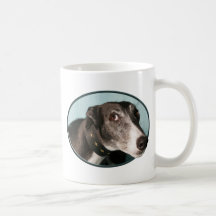 Guilty Greyhound in Oval Mugs