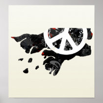 Guinea Bissau Trendy Peace Sign with Guinean map Print