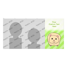 Guinea Pig, Cartoon Animal. Customised Photo Card