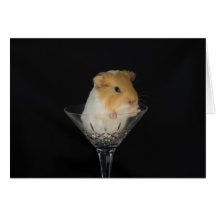 Guinea pig in a wine glass cards