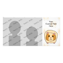 Guinea Pig on a pattern of paler Guinea Pigs. Photo Card