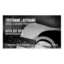 Guitar Acoustic Grunge Music Business card