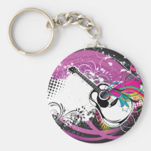 Guitar ~ Acoustic Spanish Country Western Keychain